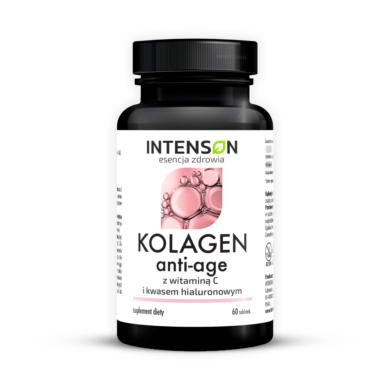 Kolagen ANTI-AGE + hialuron + witamina C - 500mg 60 tabletek - Intenson.pl