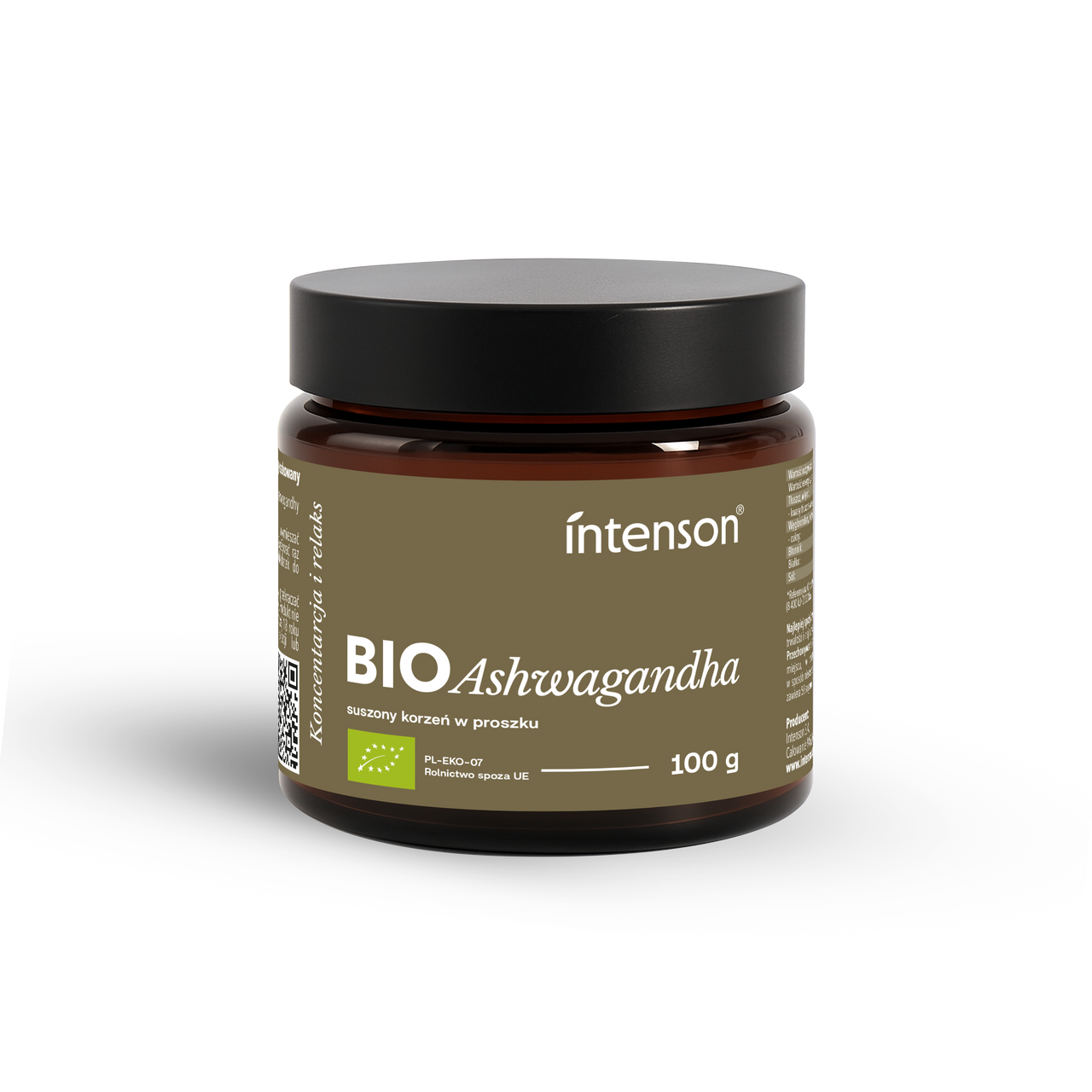Bio Ashwagandha proszek, 90g - Intenson.pl
