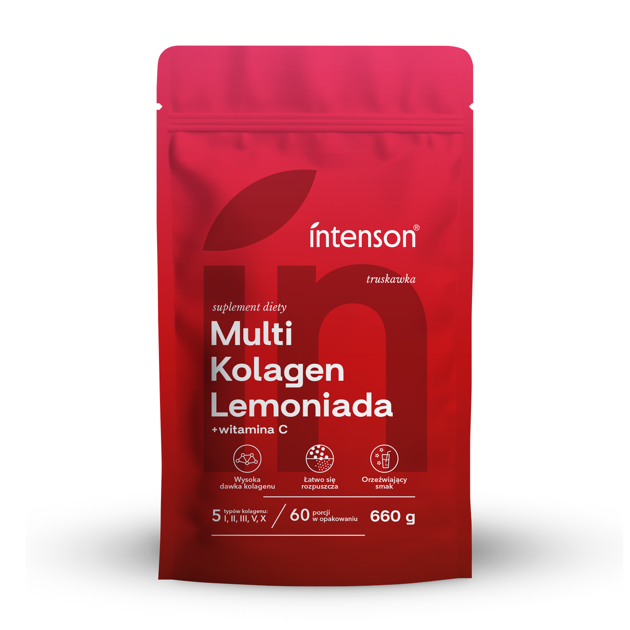 Multi Kolagen o smaku truskawkowym, 660g - Intenson.pl