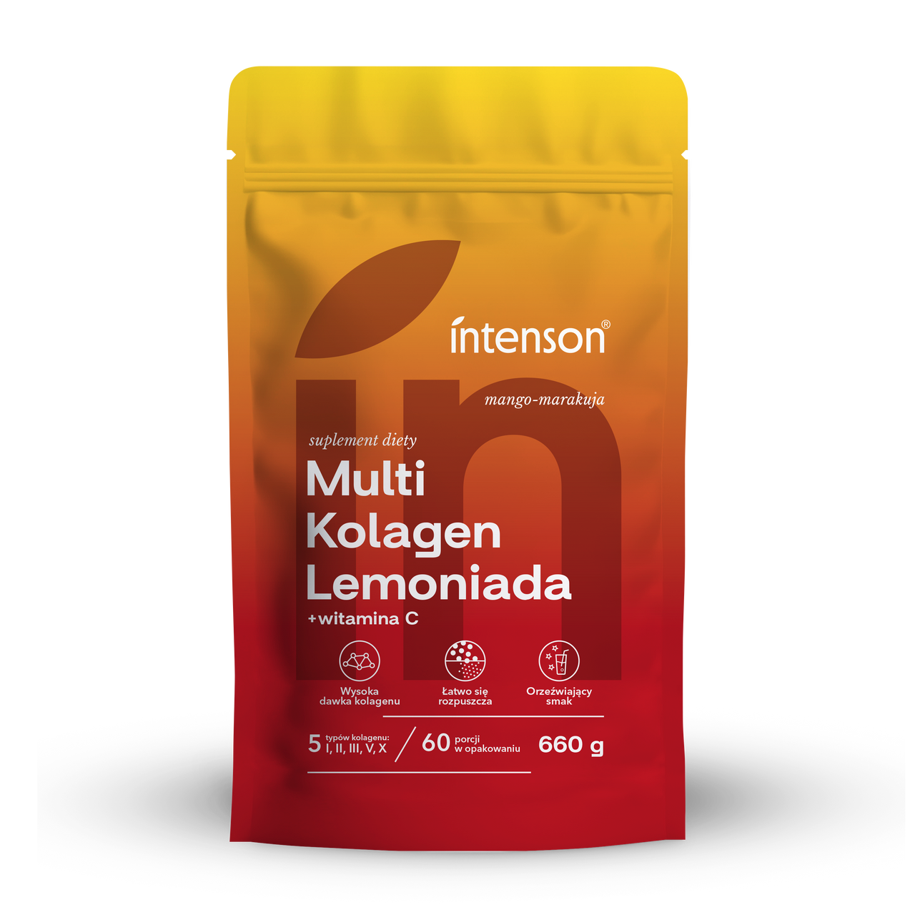 Multi kolagen o smaku mango marakuja, 660 g - Intenson.pl