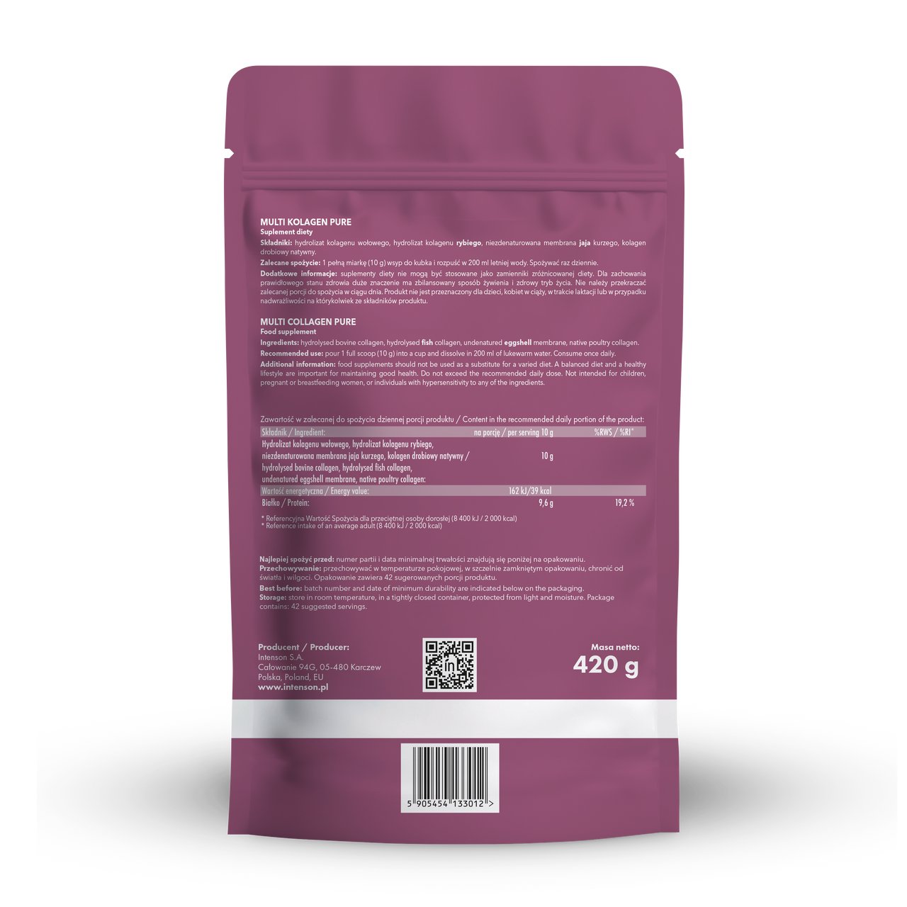 Intenson Multi Kolagen Pure 420 g - Intenson.pl