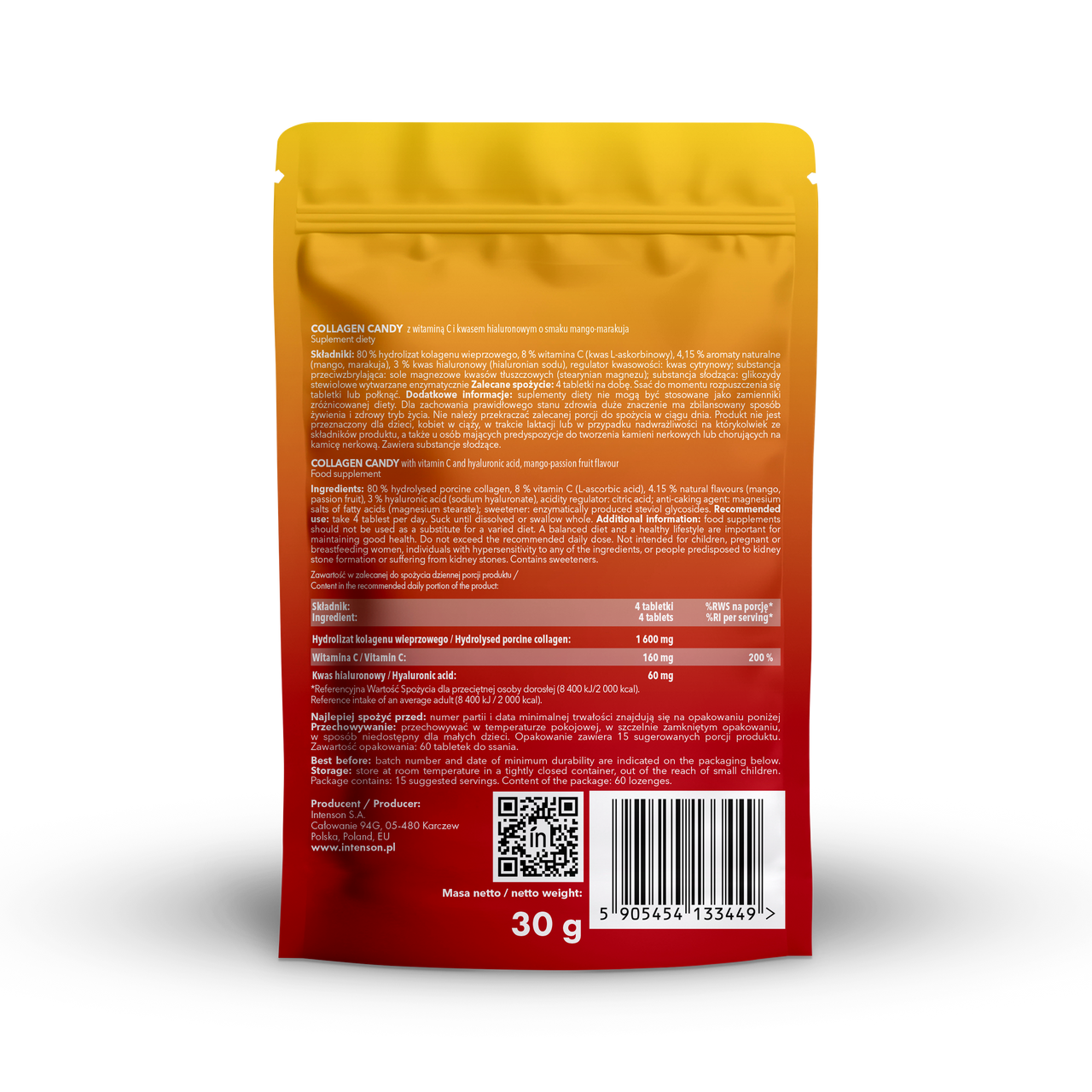 Intenson Collagen Candy Mango - Marakuja, 60 tabletek - Intenson.pl