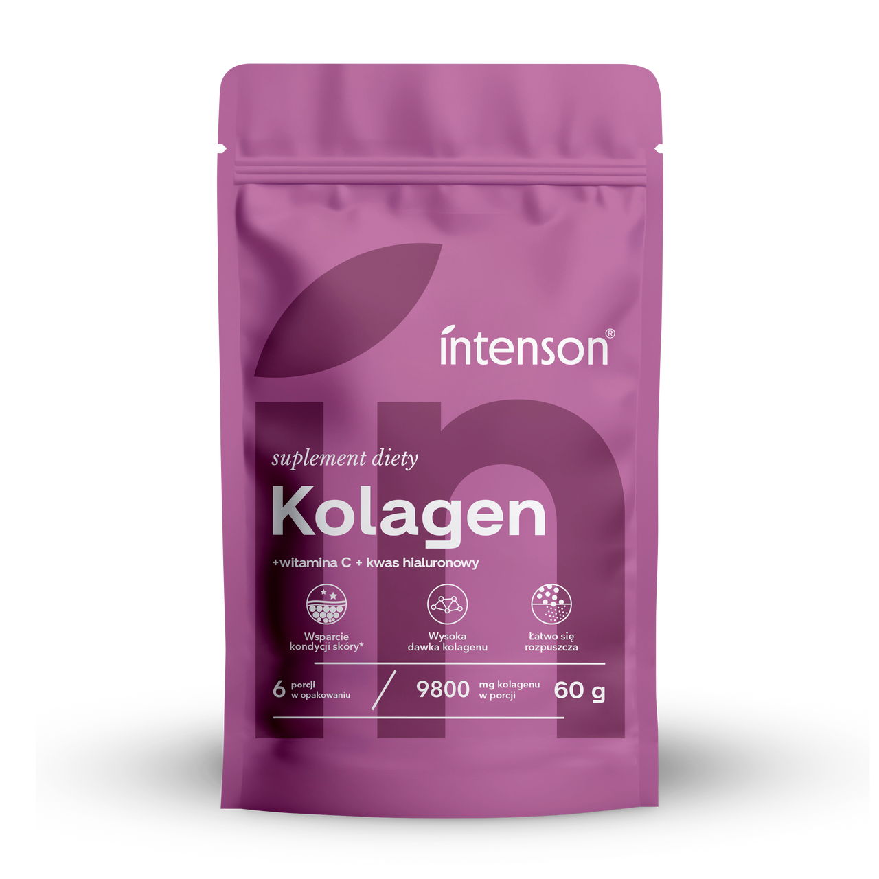 Kolagen z witaminą C i kwasem hialuronowym w proszku, 60g - Intenson.pl