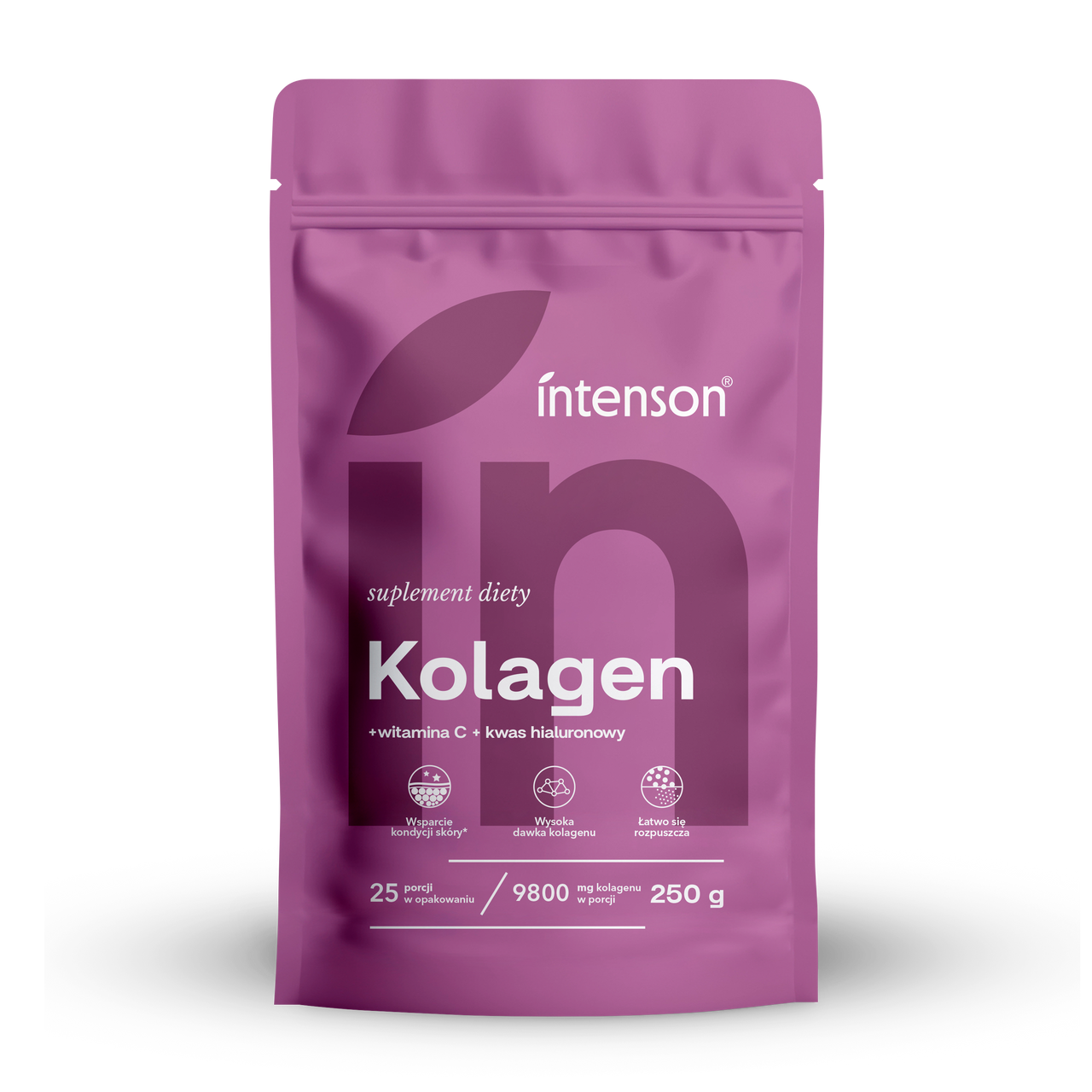 Kolagen z witaminą C i kwasem hialuronowym w proszku, 250g - Intenson.pl