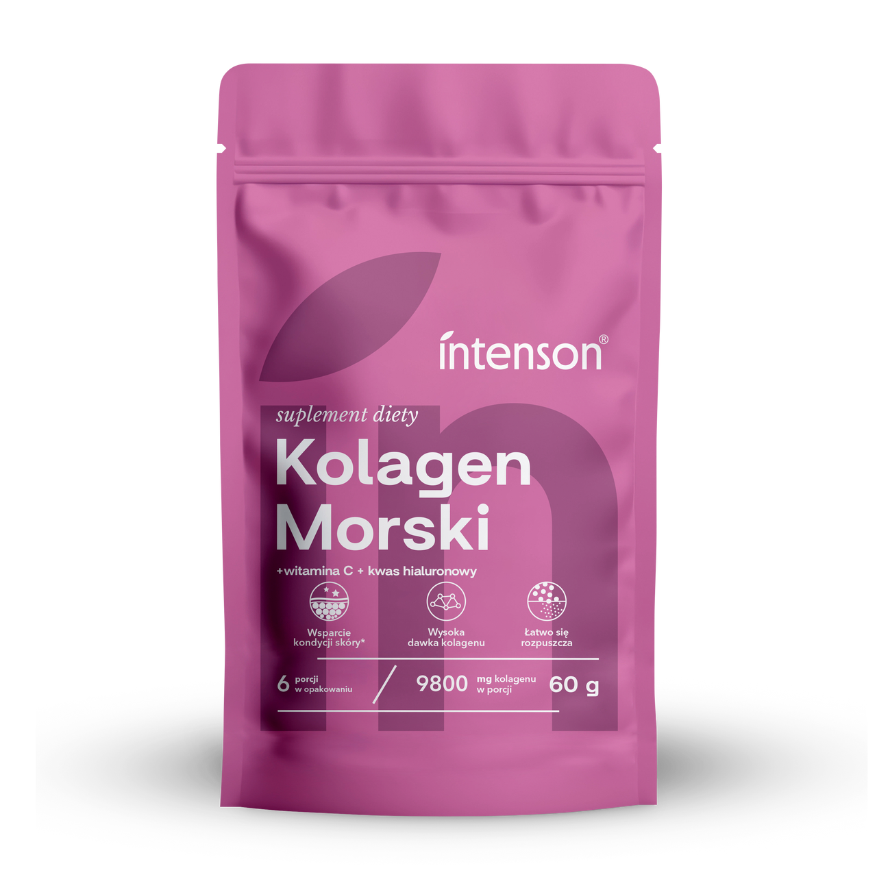 Kolagen morski z witaminą C i kwasem hialuronowym, 60g - Intenson.pl