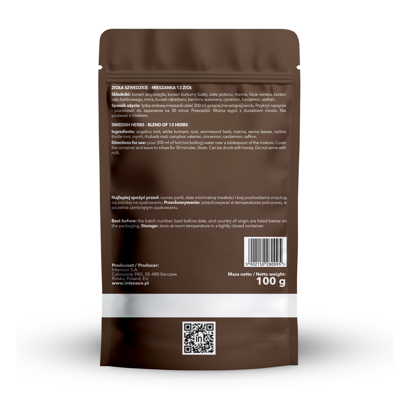 Intenson Zioła Szwedzkie suszone 100g - Intenson.pl