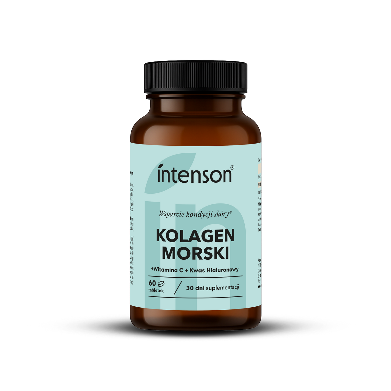 Kolagen morski Anti-Age z kwasem hialuronowym i witaminą C 500 mg, 60 tabletek - Intenson.pl