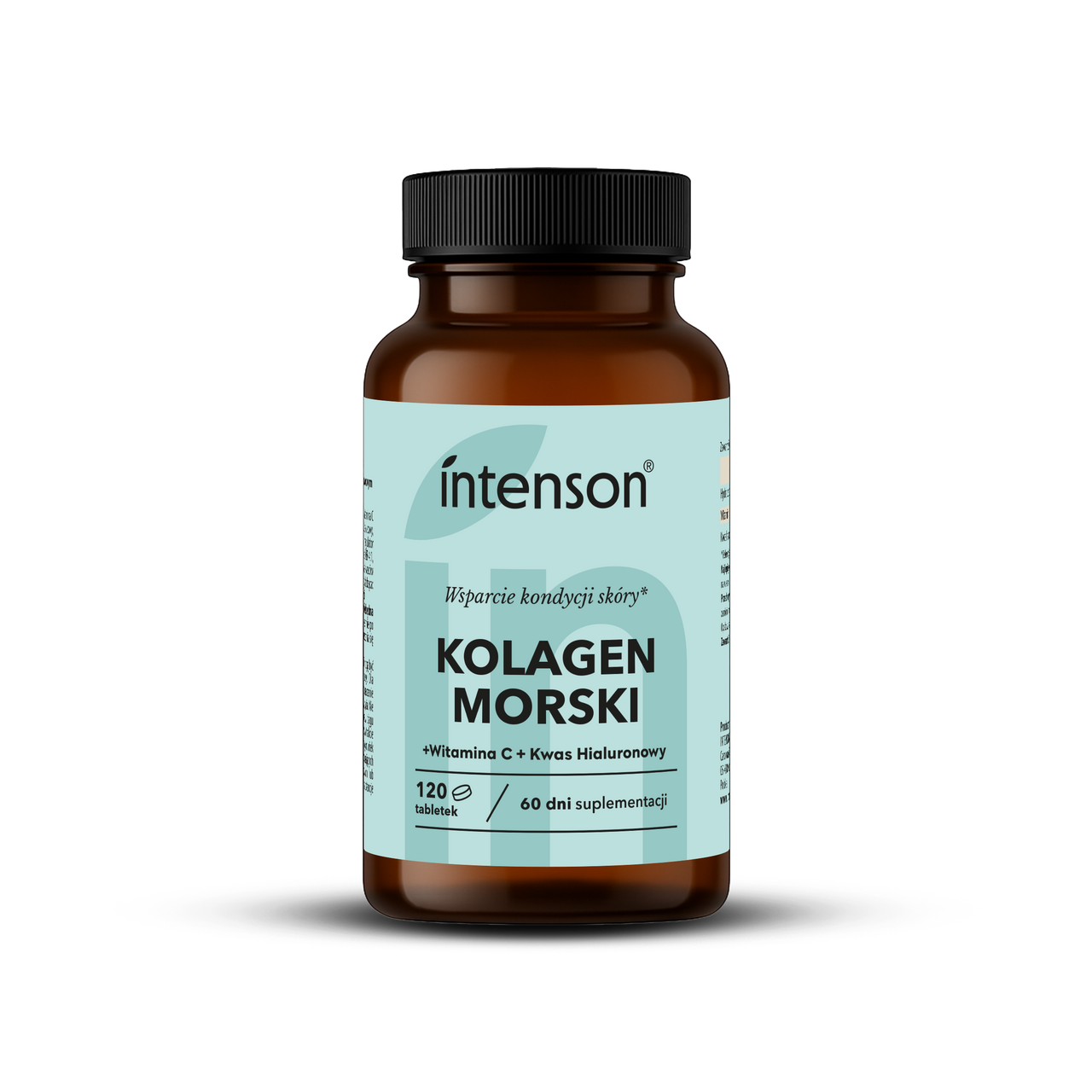 Kolagen morski Anti-Age z kwasem hialuronowym i witaminą C 500 mg, 120 tabletek - Intenson.pl