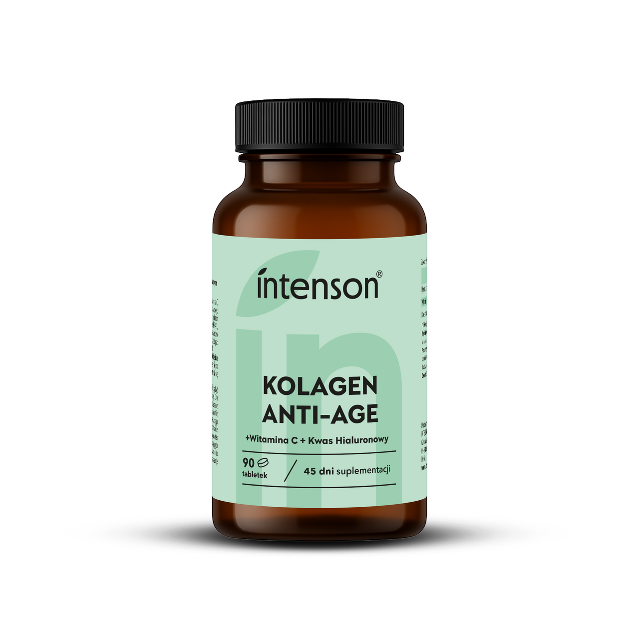 Kolagen Anti-Age z kwasem hialuronowym i witaminą C 500mg, 90 tabletek - Intenson.pl