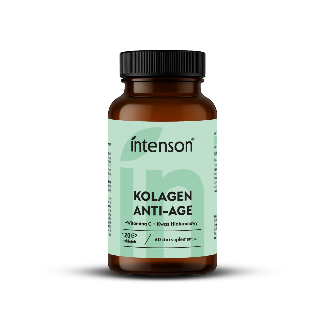 Kolagen Anti-Age z kwasem hialuronowym i witaminą C 500mg, 120 tabletek - Intenson.pl