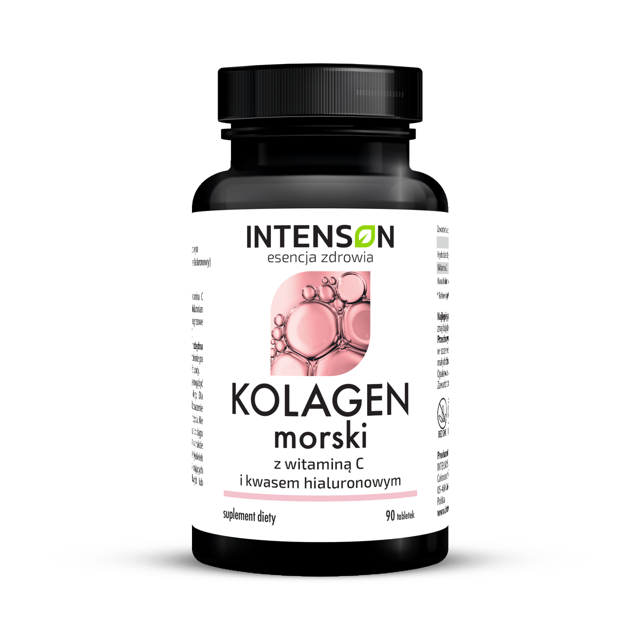 Kolagen morski Anti-Age z kwasem hialuronowym i witaminą C 500 mg, 90 tabletek